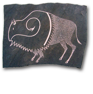 (c) Ritual Buffalo Hand Carved Sandstone Large